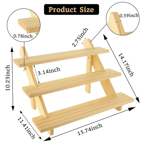 Acrux7 front angle highlights three-tier wooden display with natural wood grain