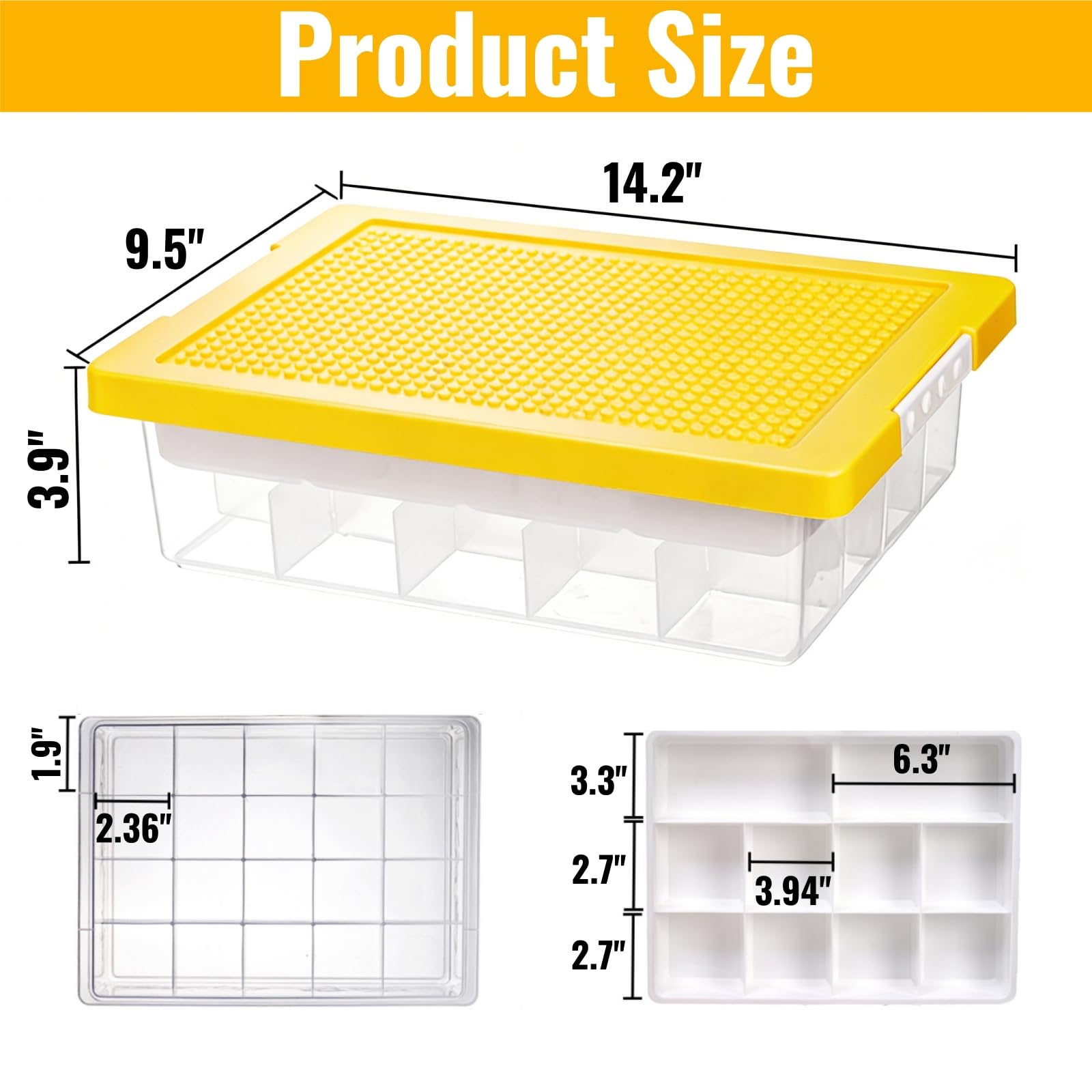 Acshio Building Block Organizer Bin two layers allow easy sorting and expanded storage.