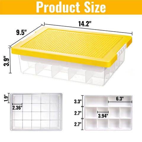 Acshio Building Block Organizer Bin two layers allow easy sorting and expanded storage.