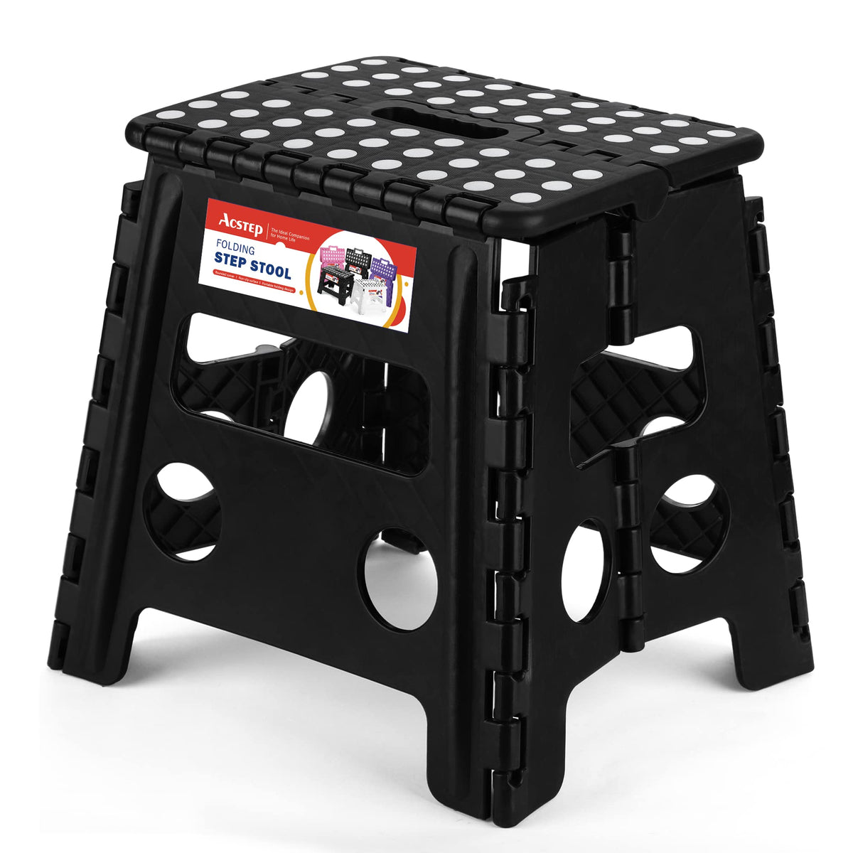 ACSTEP folding step stool closed folded for compact storage and portability