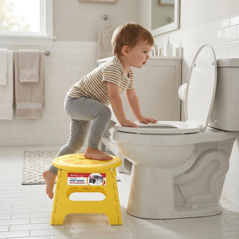 ACSTEP stool with handle enables easy transport between rooms.