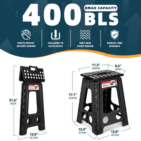 ACSTEP sturdy stool opened for high shelf access