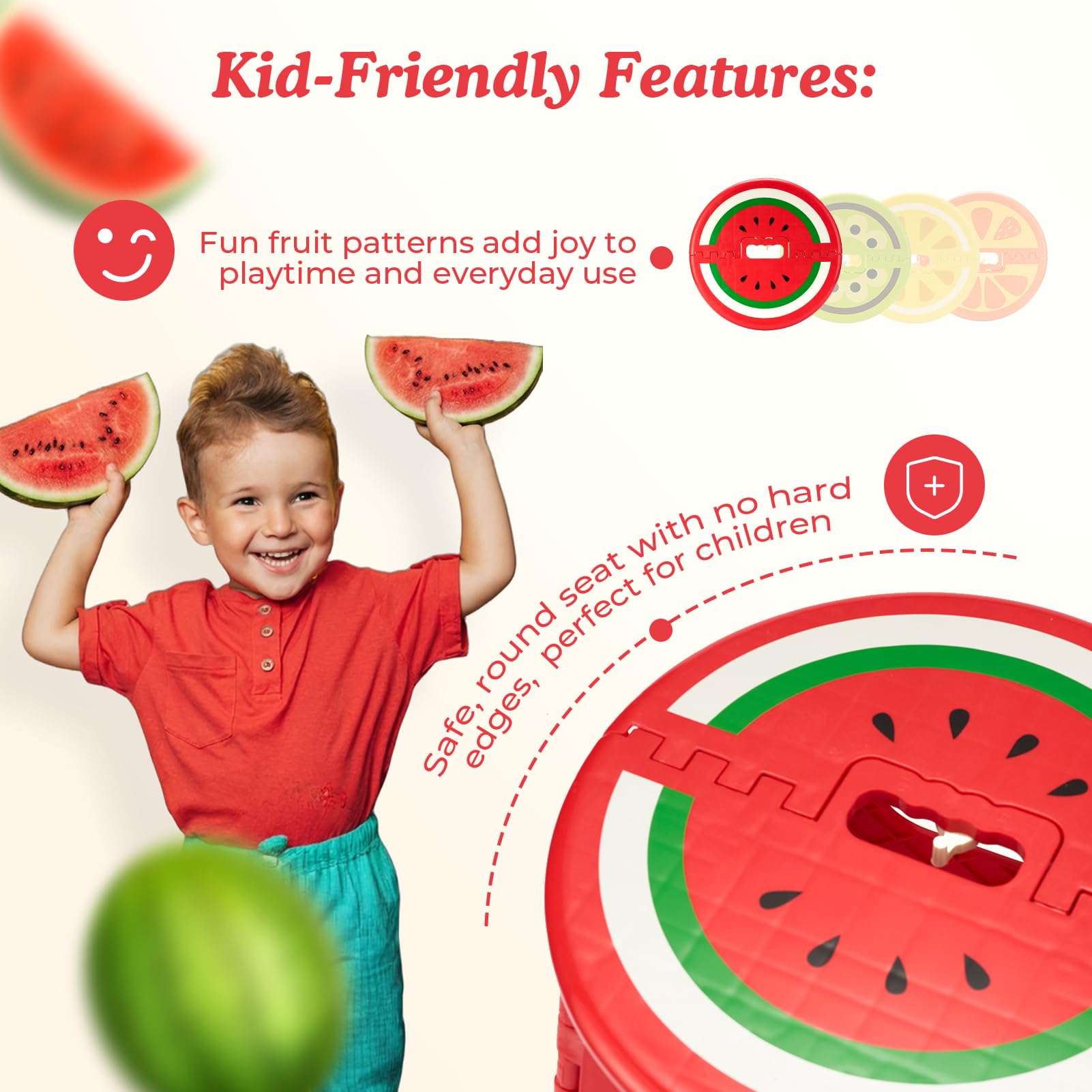 ACSTEP wide round seat supports kids comfortably during daily tasks.