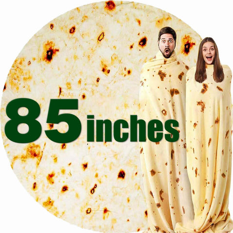 Acteb 85in burrito blanket rolled up, perfect for party humor and cozy warmth.
