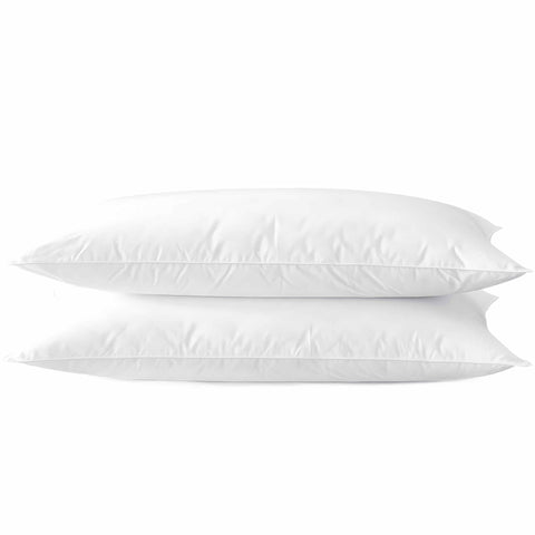 Acteb Ultra Thin Flat Soft Pillow set on bed shows compact support for back sleepers