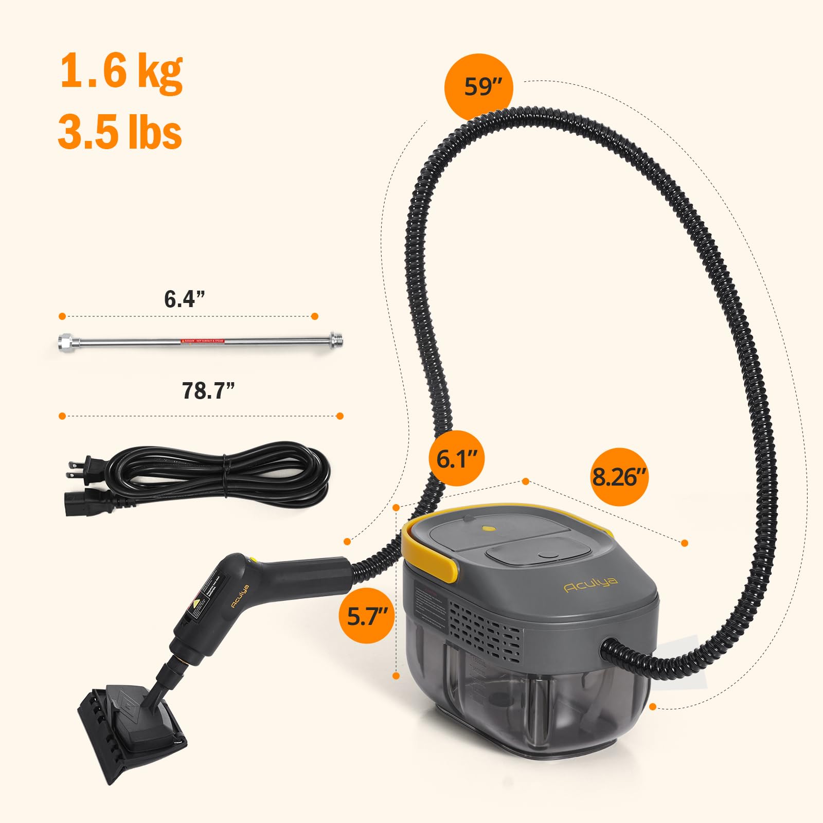 Aculya Life accessory kit included for all-surface cleaning.