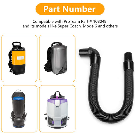 ProTeam Super Coach compatible hose designed for easy attachment and steady suction