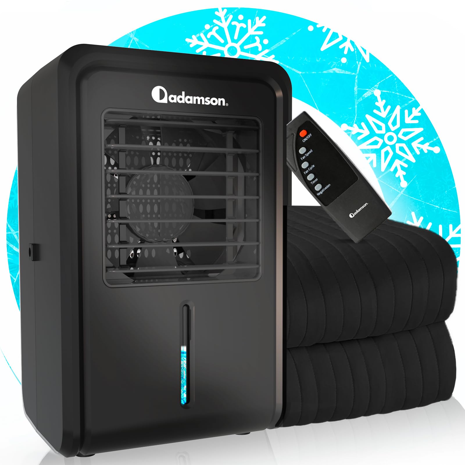 Adamson B10 Midnight bed cooling system on twin mattress pad enhances sleep comfort.