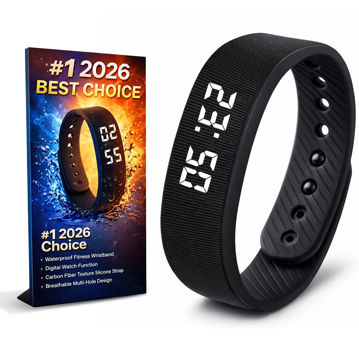 ADAWO vibrating alarm clock wristband for silent wake in shared spaces.