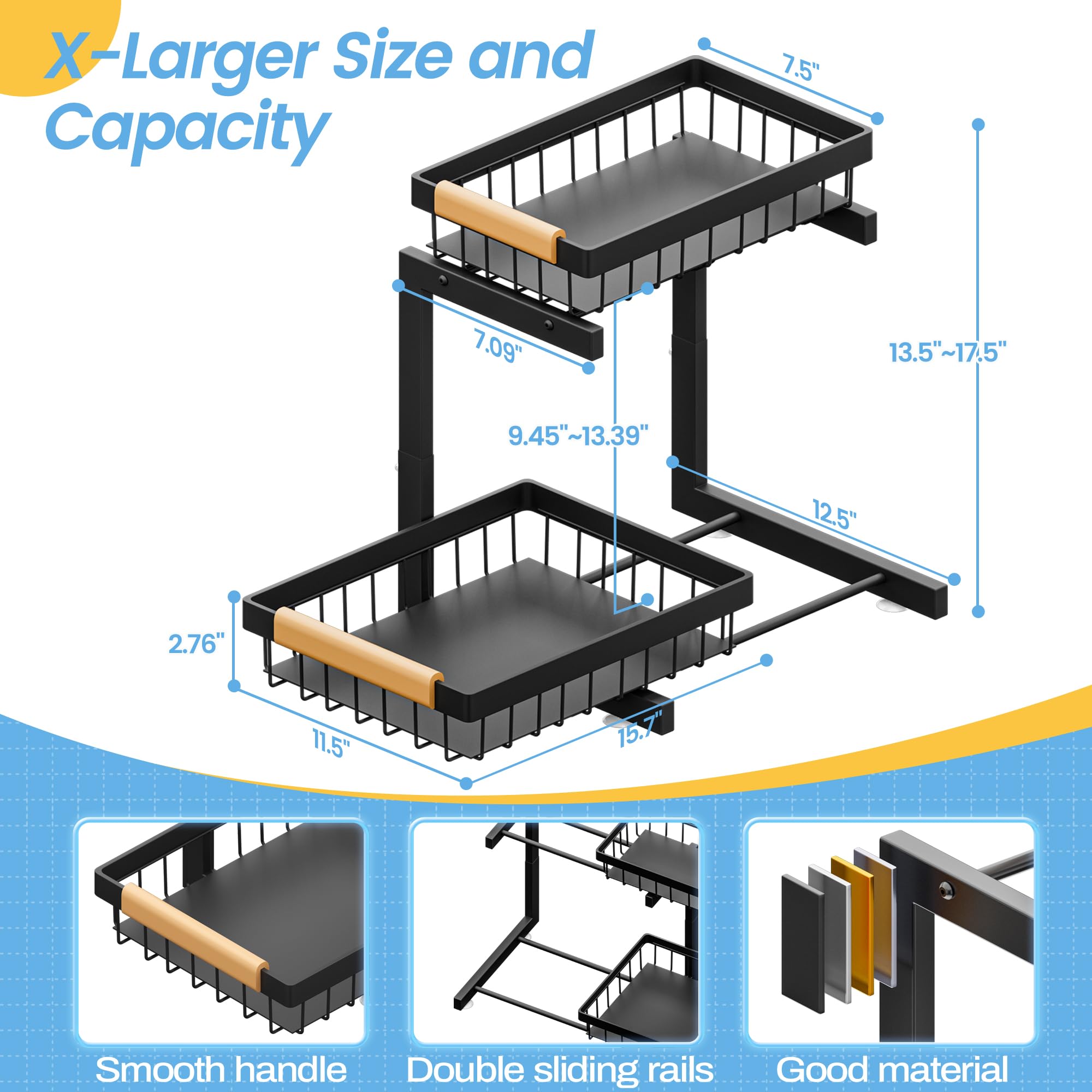 ADBIU umbrella expansion mechanism enables flexible height in varied cabinet layouts.