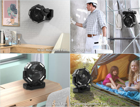 AddAcc hangable and standable design suits ceilings, desks, and floors.