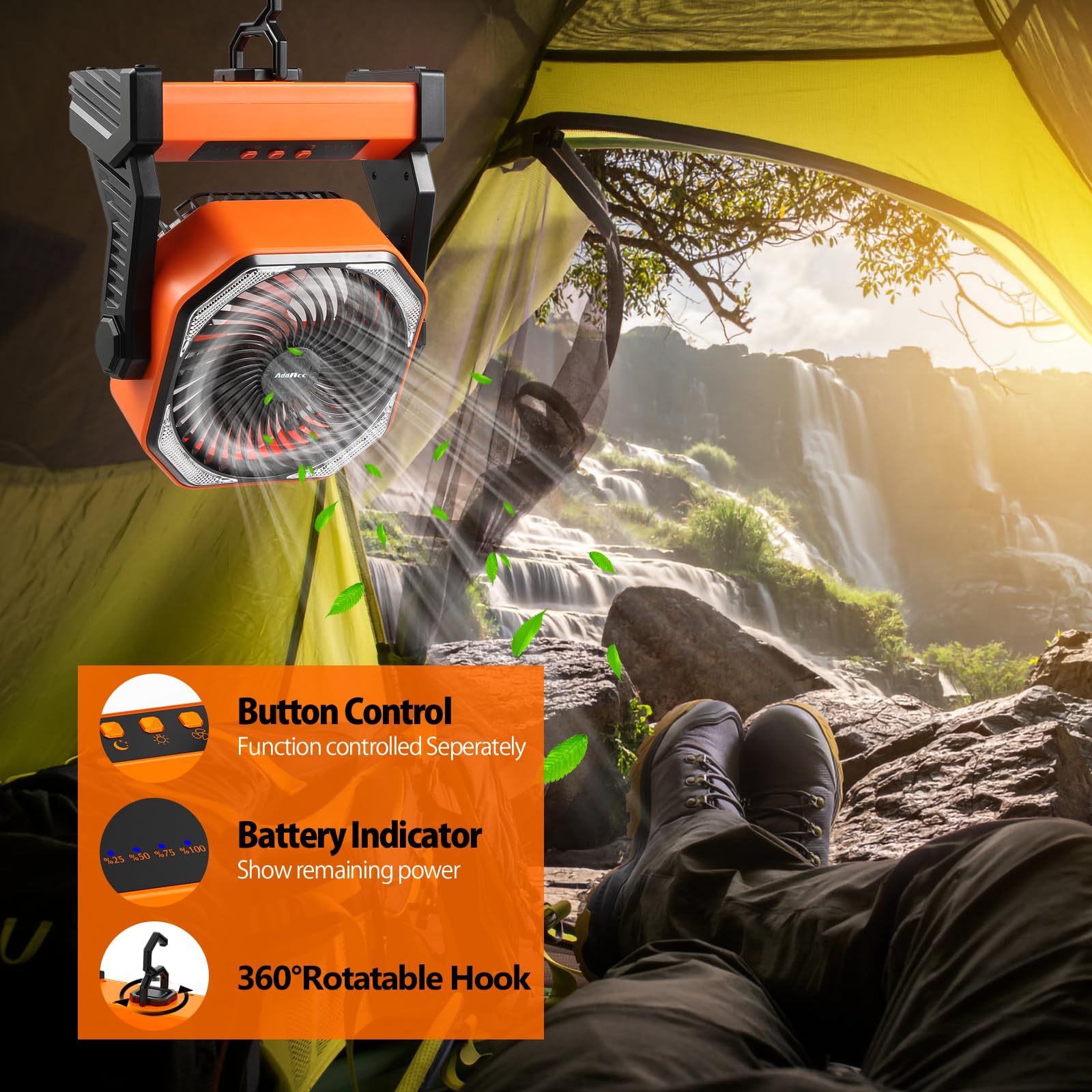 AddAcc fan and light controls provide simple operation.