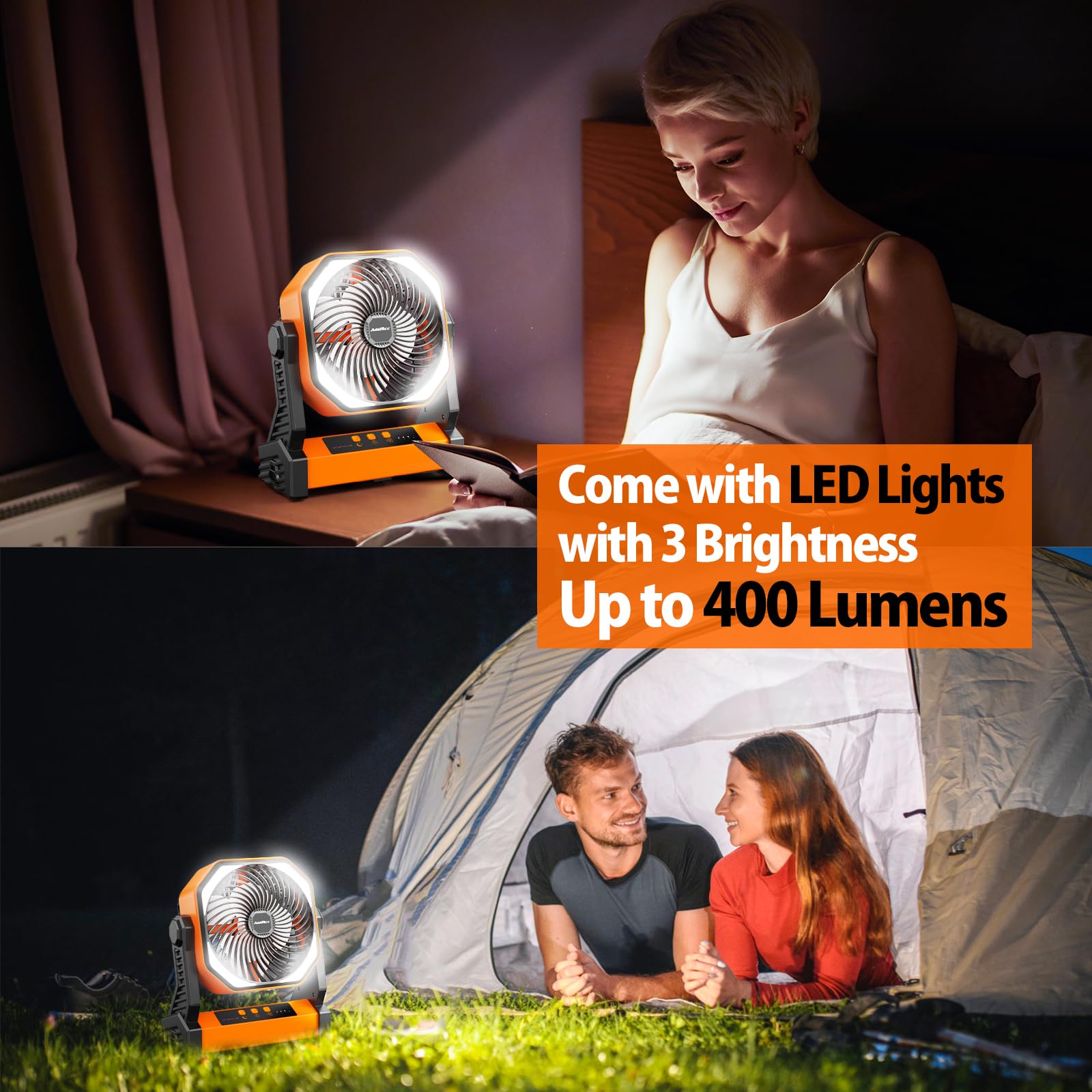 AddAcc whisper-quiet double-blade fan delivers quiet cooling.
