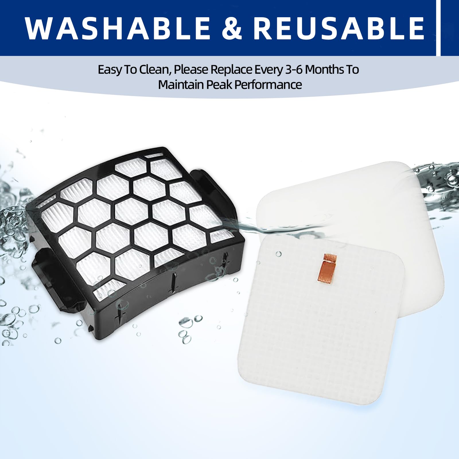 ADDFRESH washable UV900 filters close-up, reusable design for sustained performance