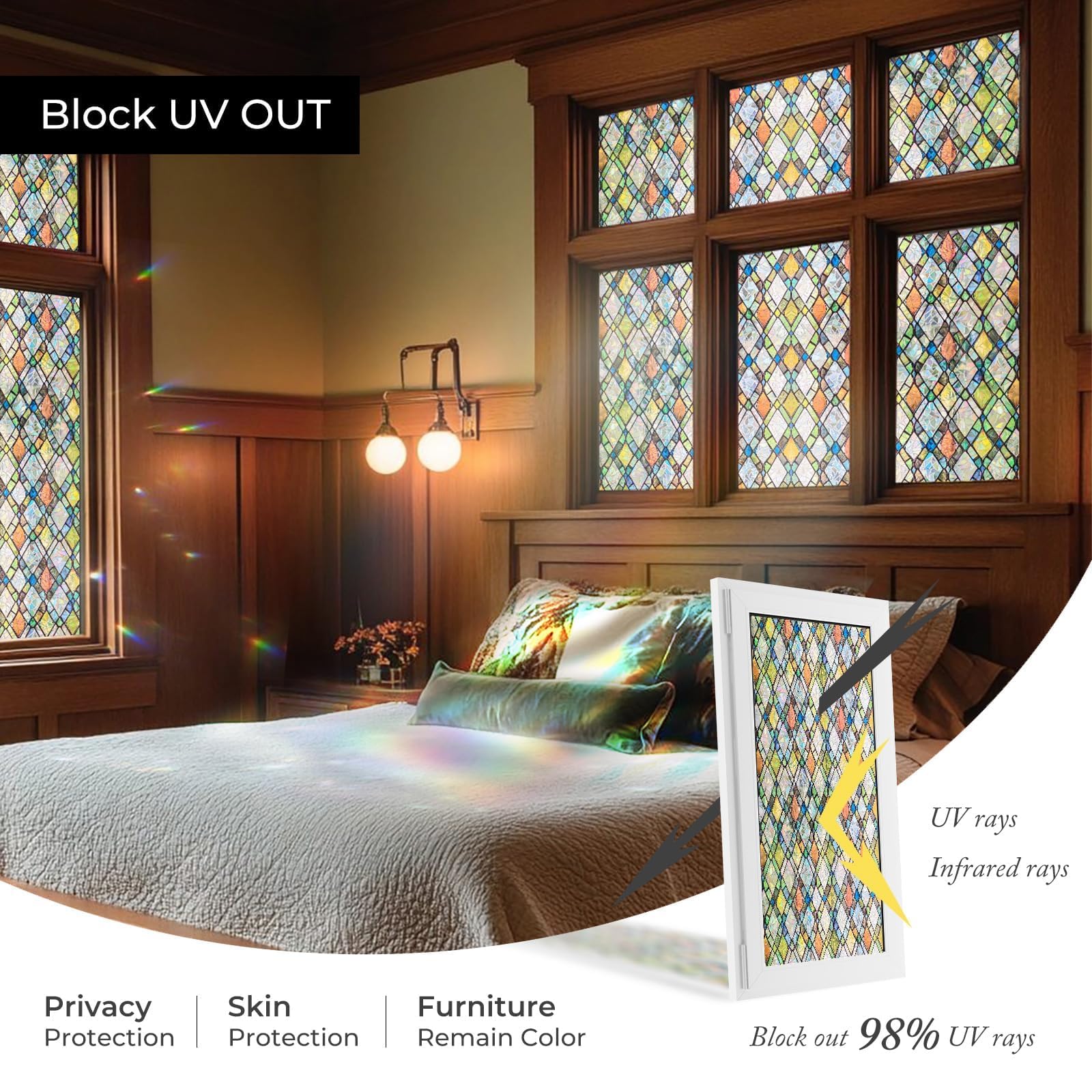 ADD.HERES Privacy window film blocking outside views while keeping daylight