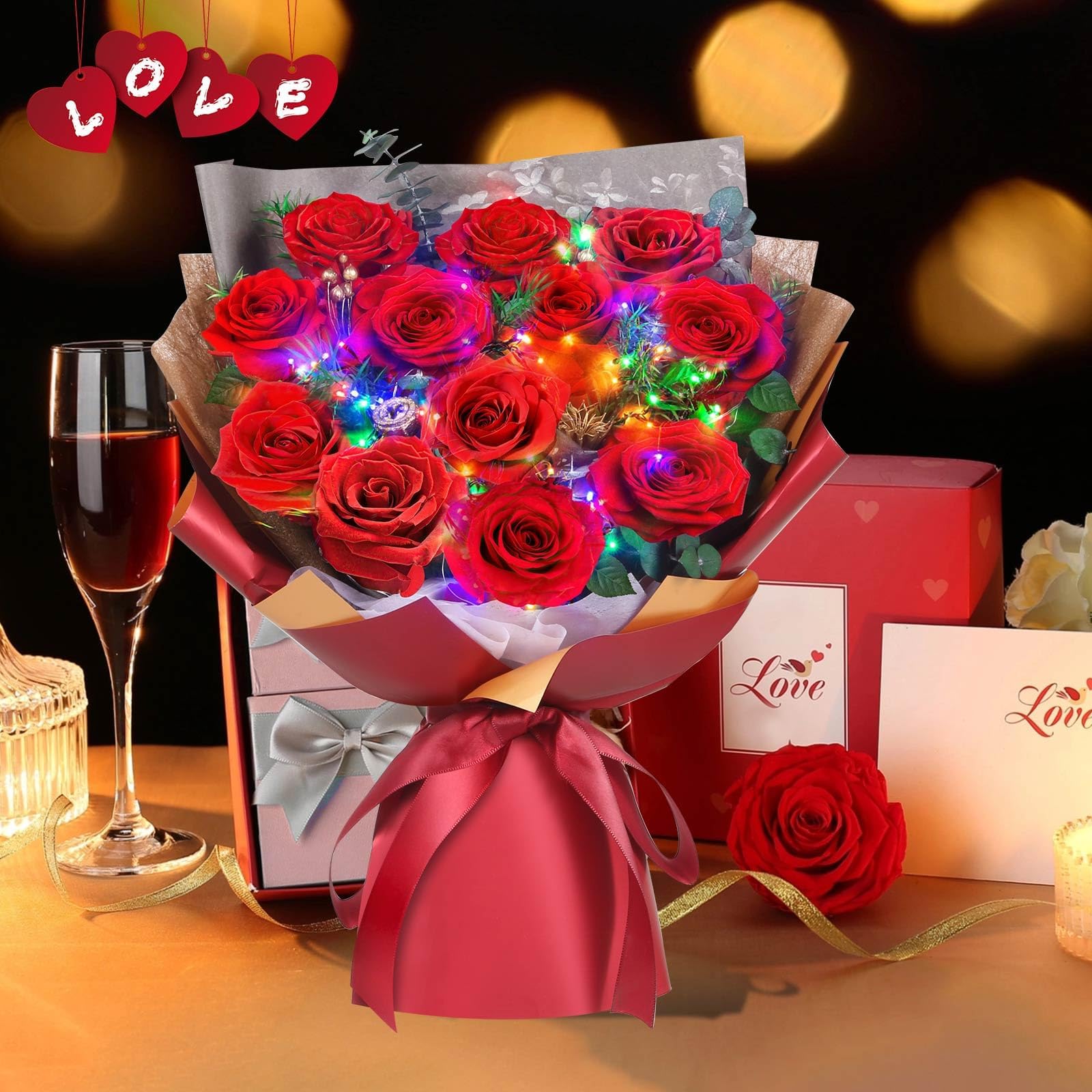 ADDWel premium gift packaging for preserved roses ready to give