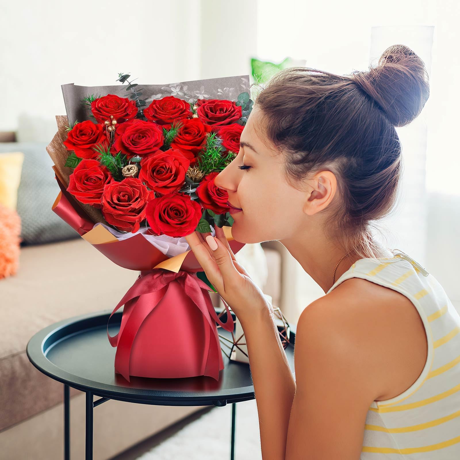 ADDWel preserved roses perched on a bedside table for romance