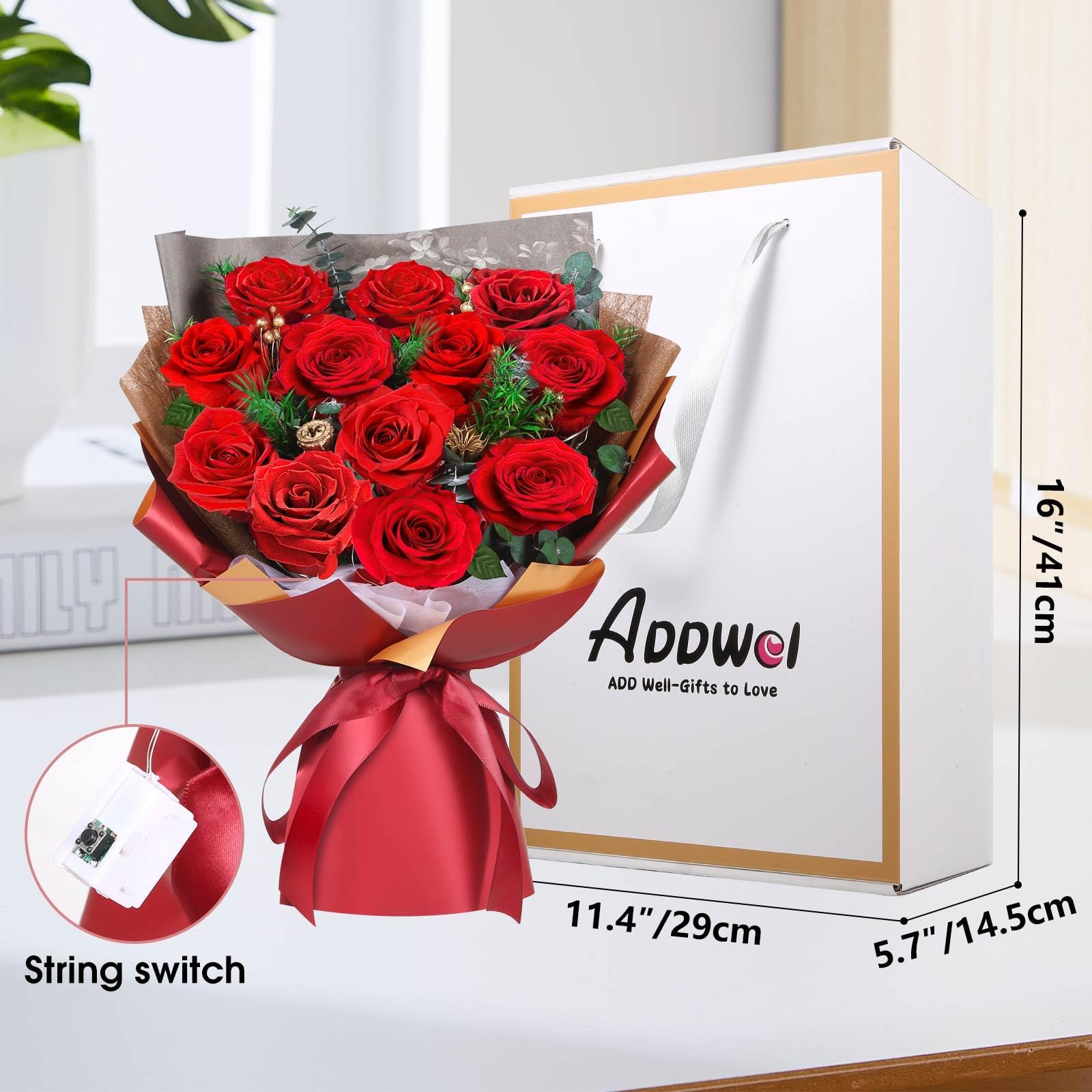 ADDWel preserved roses brightening a desk with elegant decor