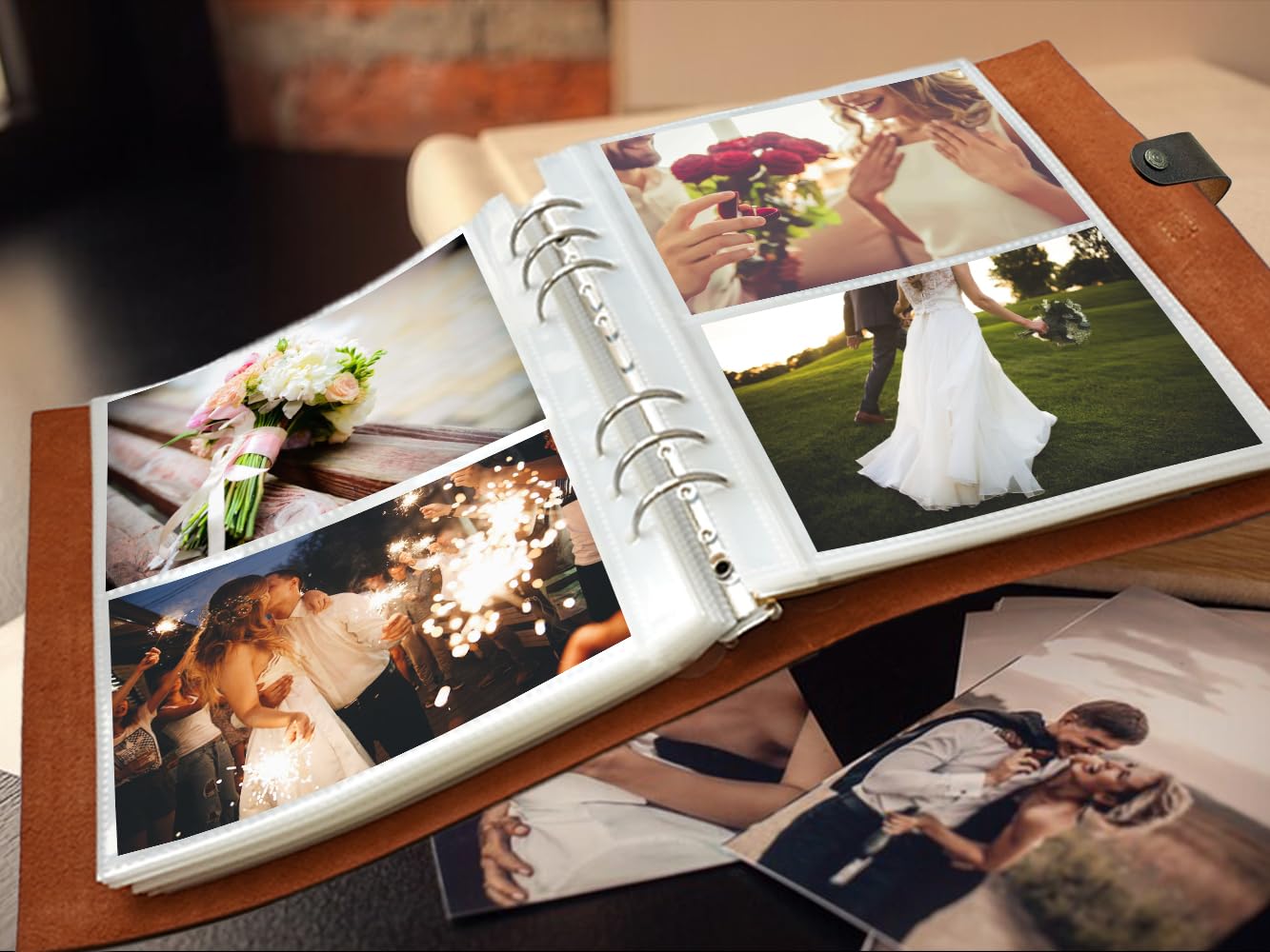 Adeerus Photo Album binder pocket supports extra notes and keepsakes.