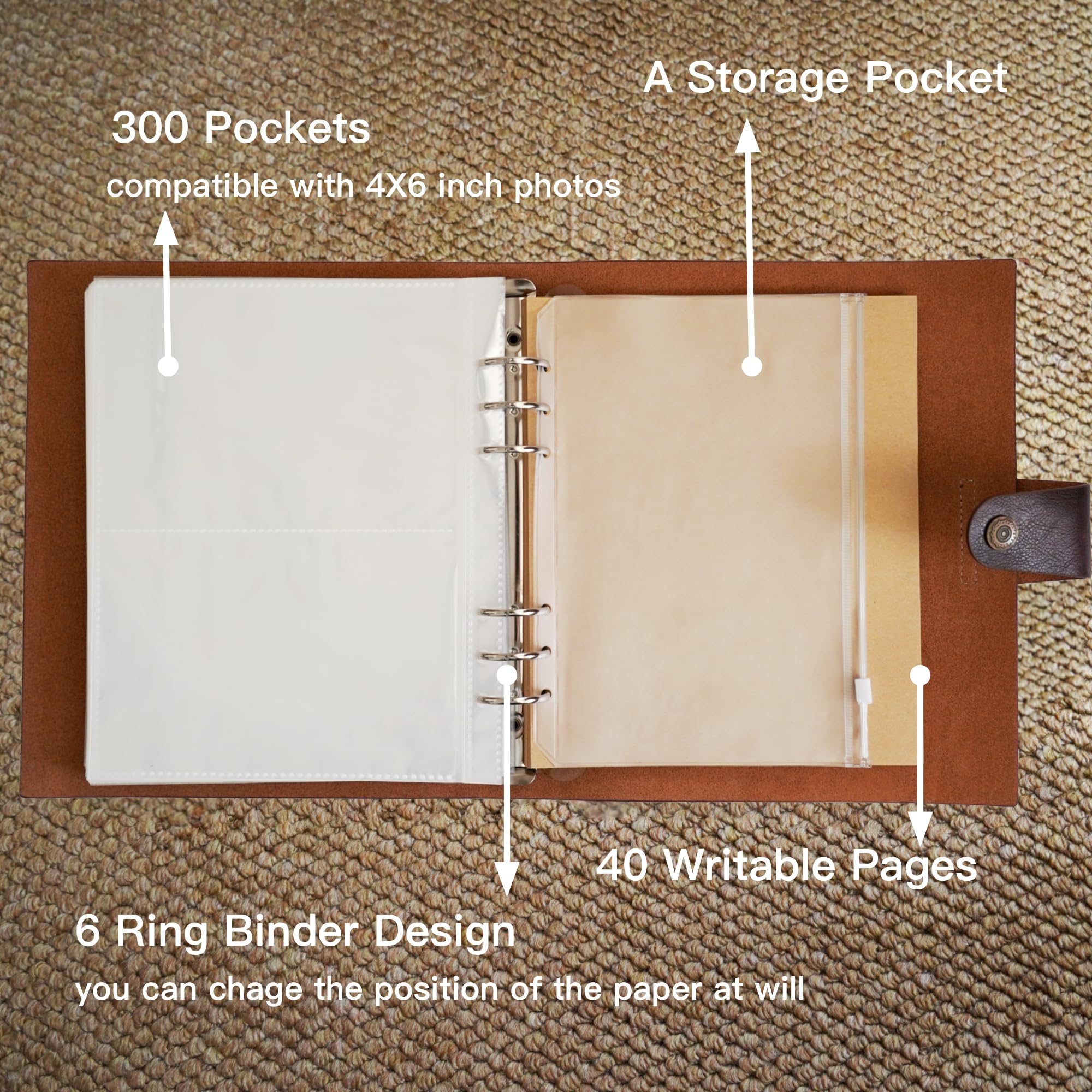 Adeerus Photo Album writing space pages invite personal notes and mementos.