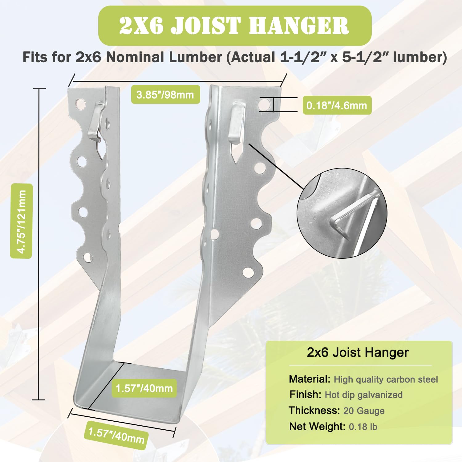 ADLMPW double-shear face-mount hanger provides durable support.