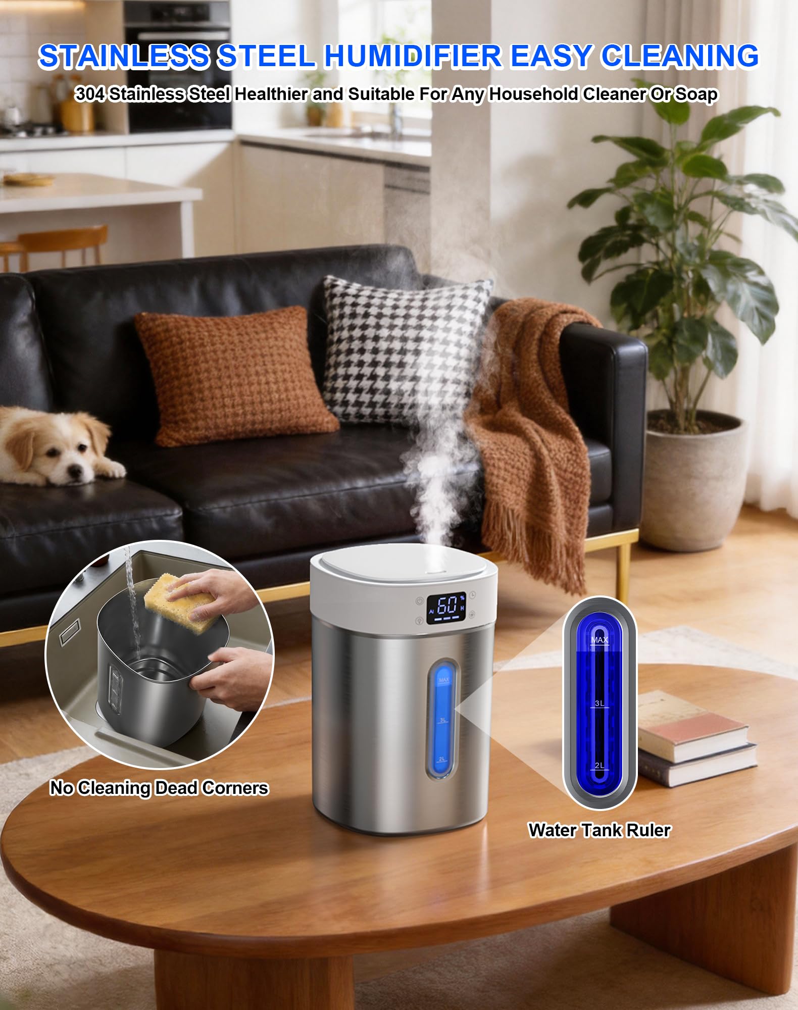 Admettre humidifier operates quietly to minimize disturbance in bedrooms.