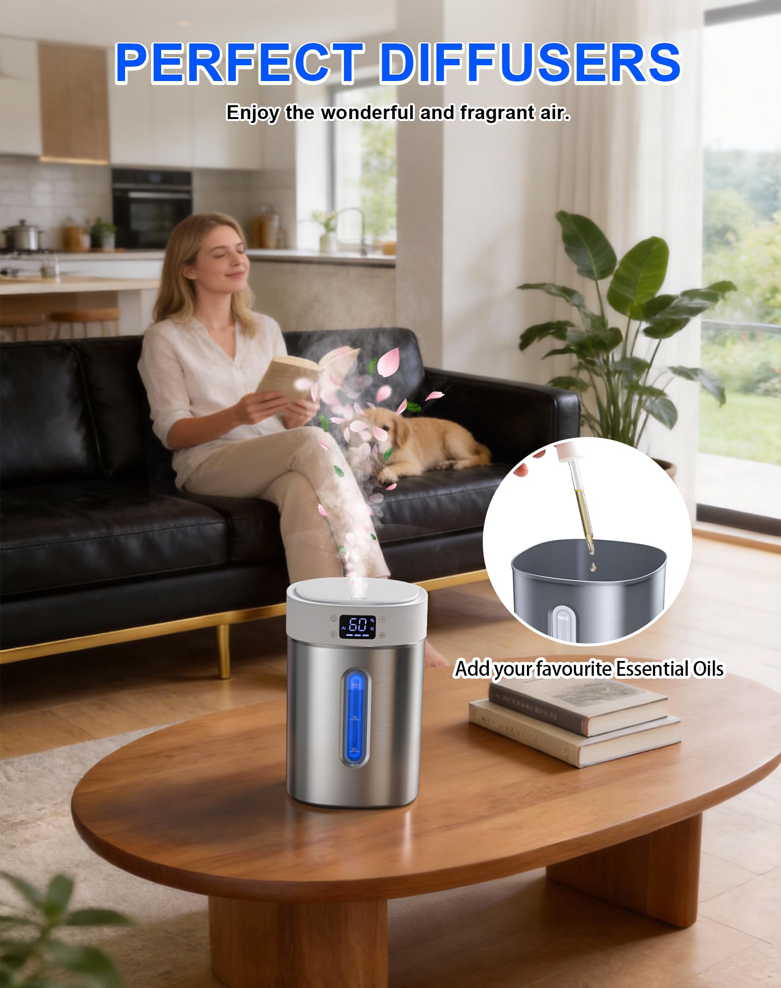 Admettre humidifier includes timer and aromatherapy options for ambiance.
