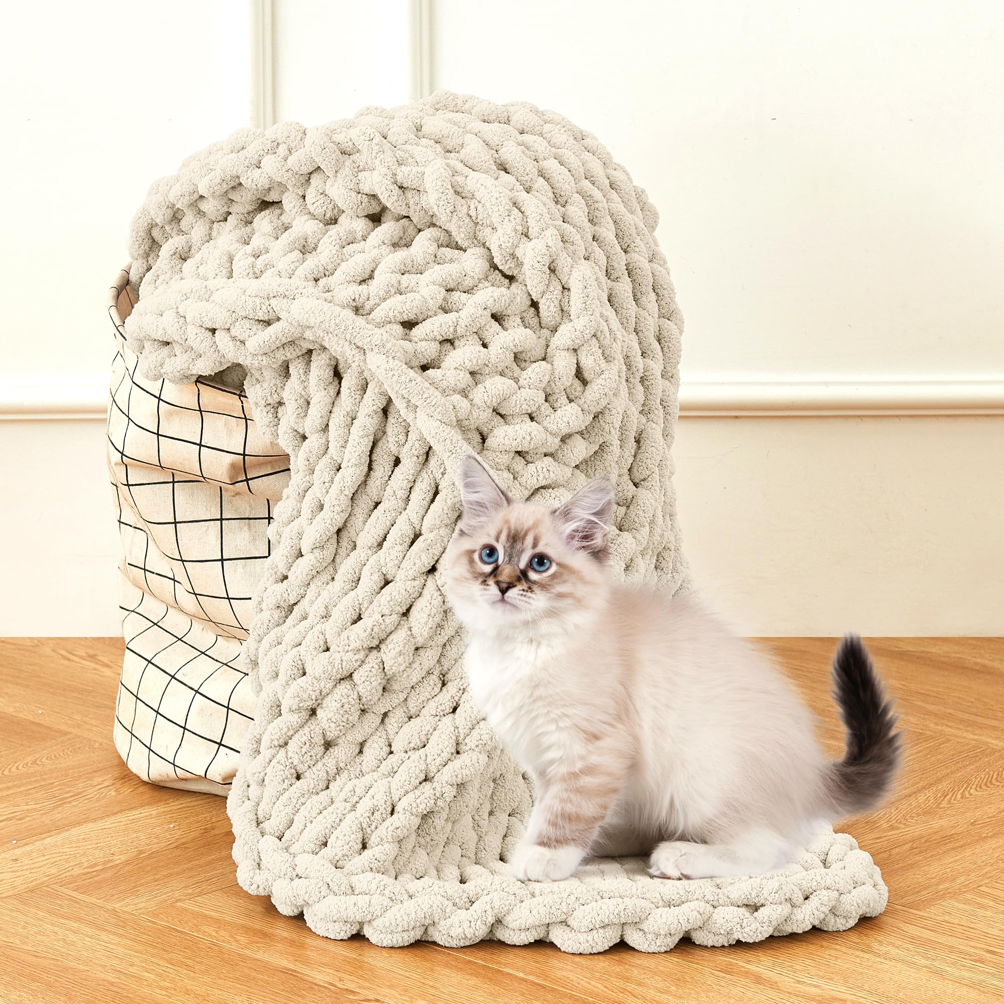 Admitrack machine-washable chenille throw makes care simple and convenient.