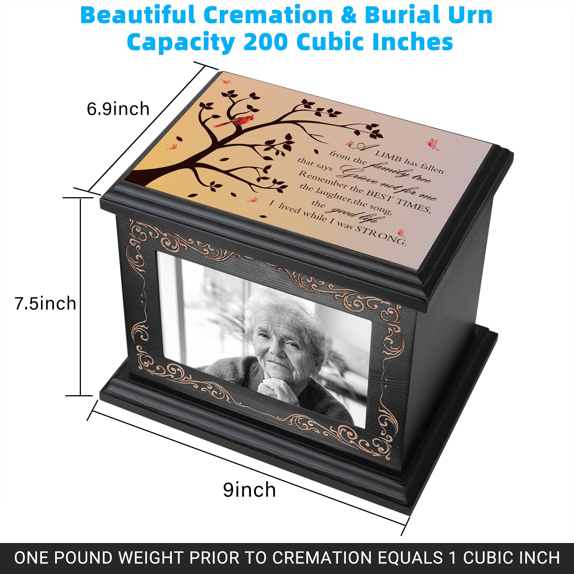 ADMLC Cremation Urn wooden casket side shows natural texture for dignified display