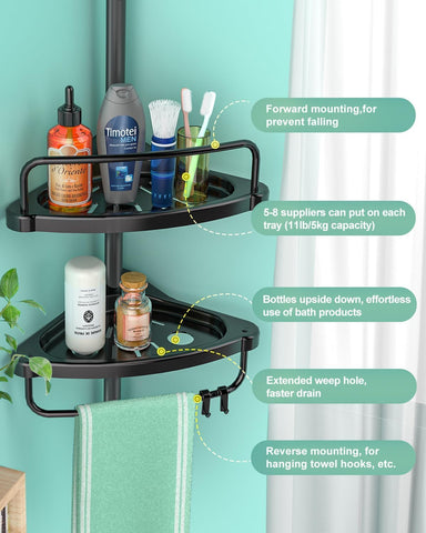 ADOVEL self-draining trays prevent water buildup after showers.