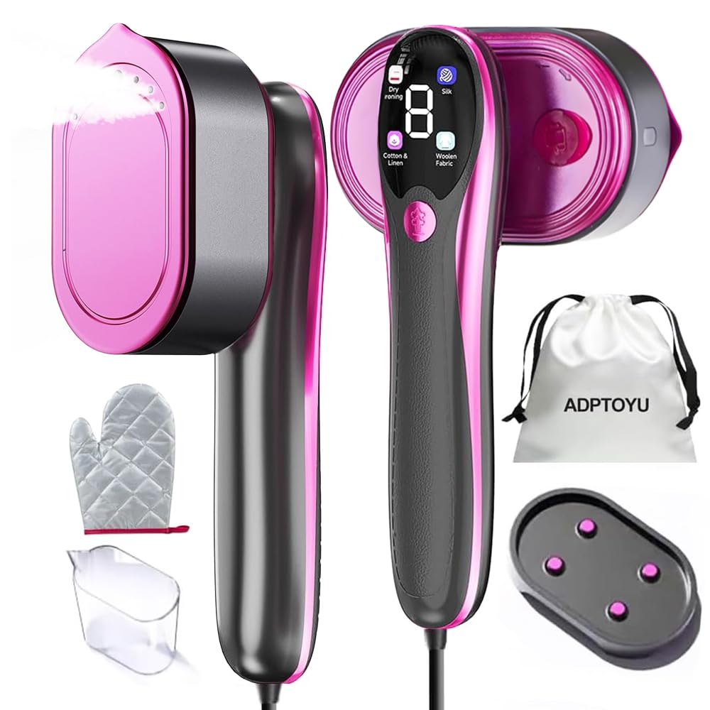 ADPTOYU 2-in-1 steamer iron front view for quick wrinkle removal on the go