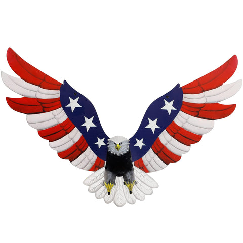 Adroiteet American Eagle wall art with flag motif for indoor or outdoor display.
