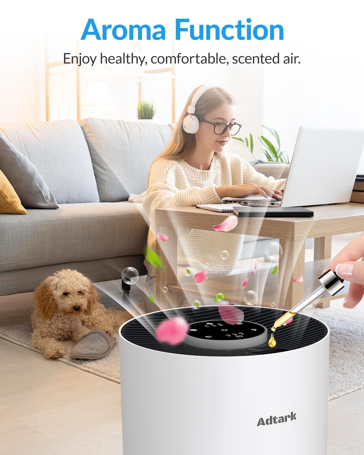 ADTARK air purifier 3-in-1 filter showcases versatile air filtration.