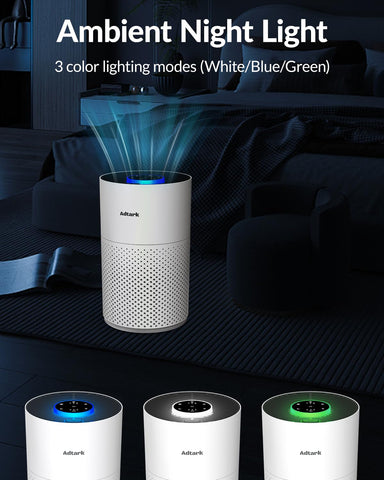 ADTARK air purifier filter replacement reminder prompts maintenance.