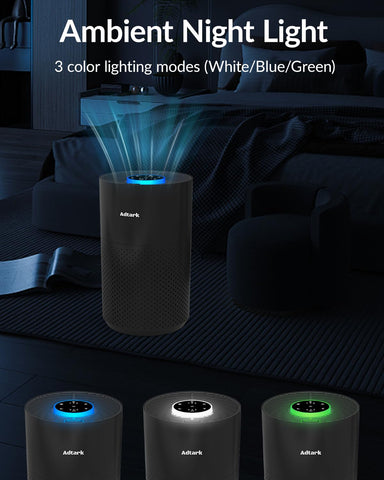 ADTARK air purifier portable, dorm-friendly design for travel and small spaces.