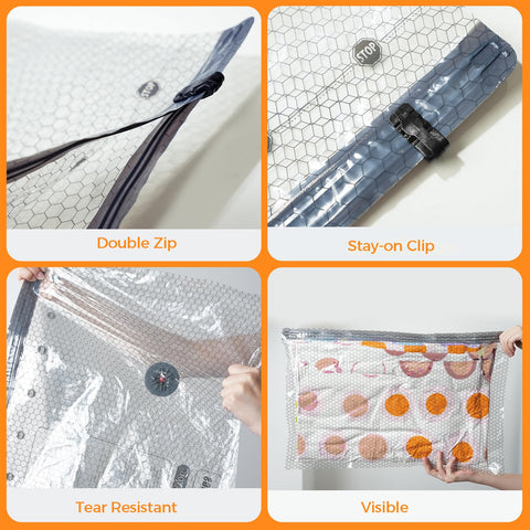 ADTO double-zip seal with secure closure for airtight protection.
