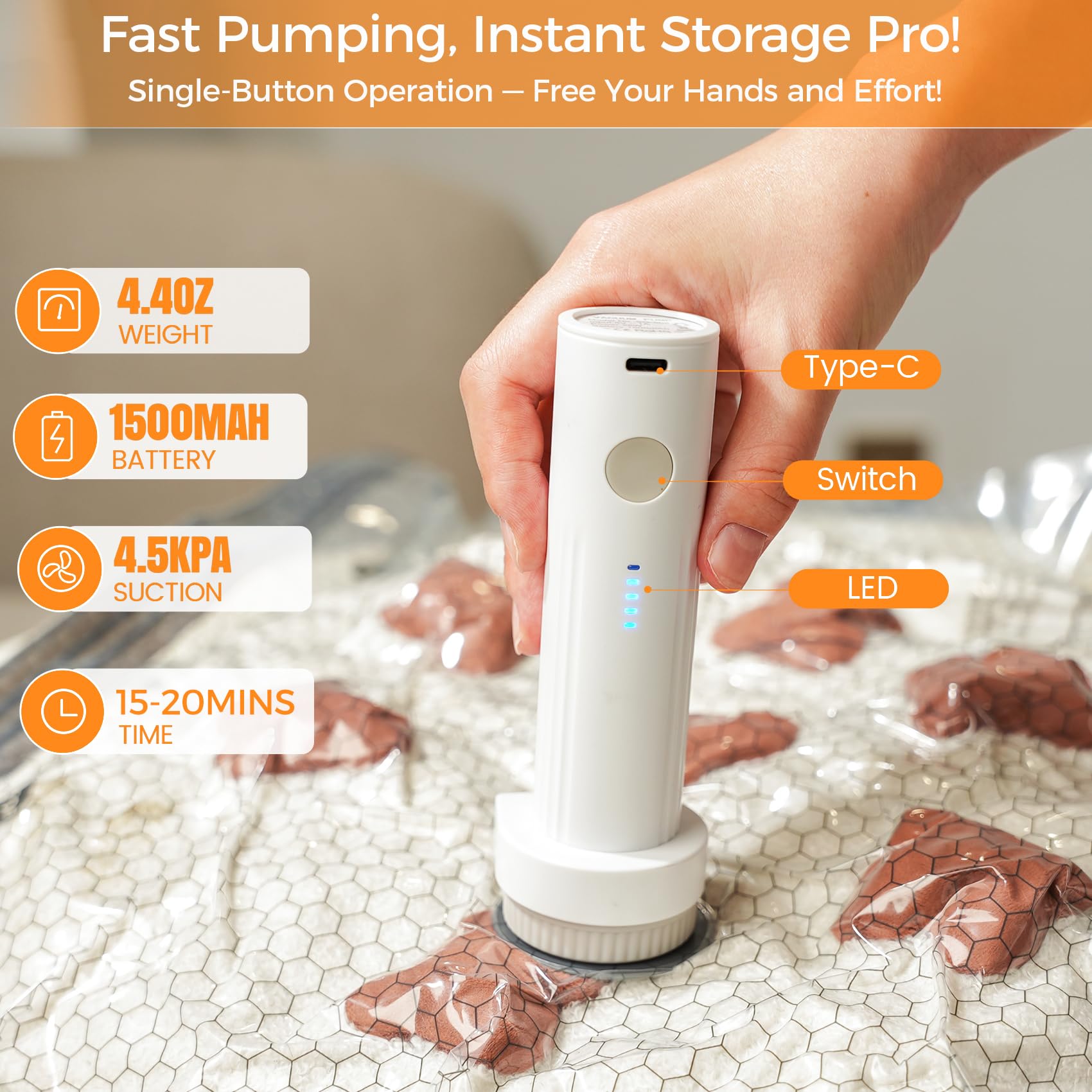 ADTO portable electric pump powers fast seals for travel days.
