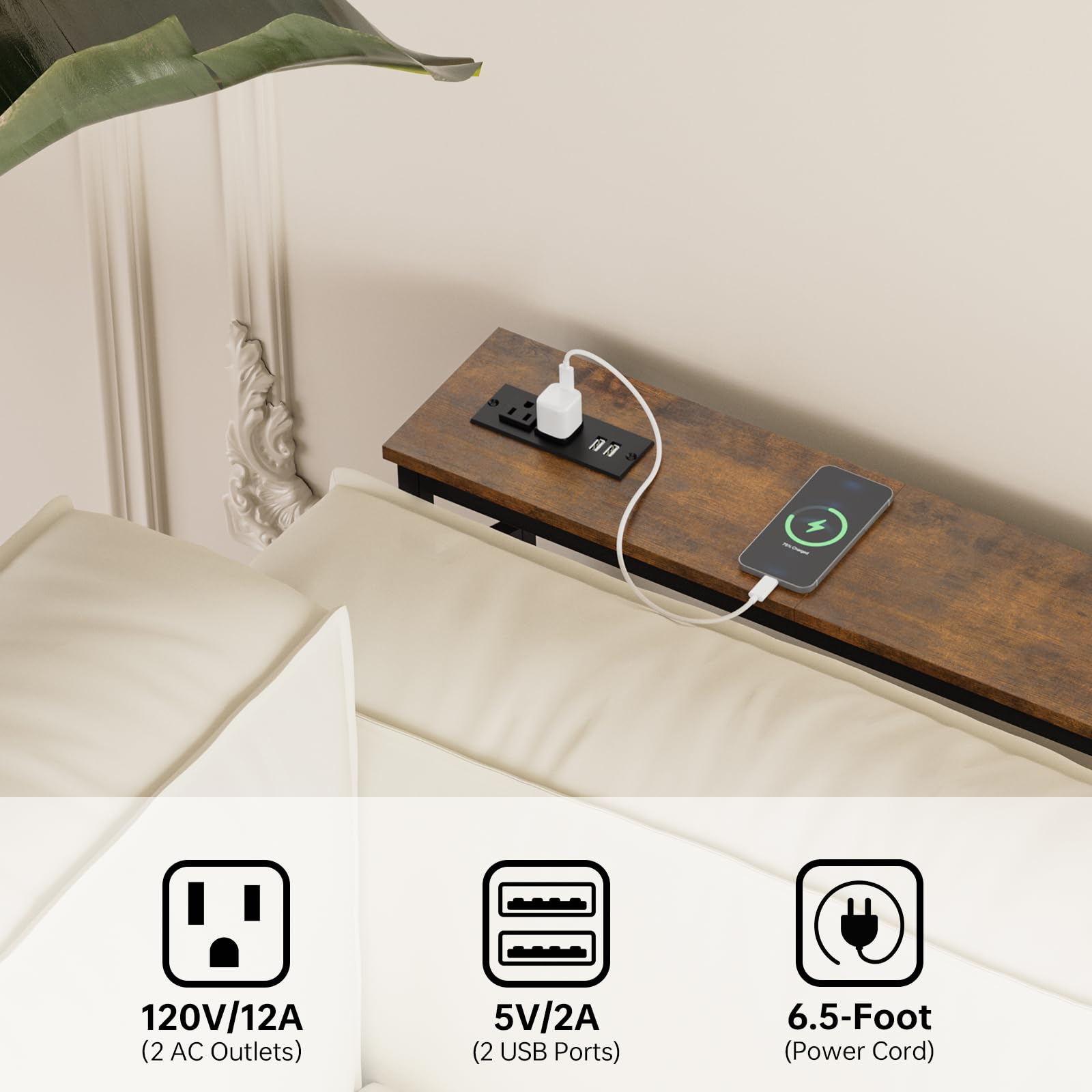 Aduanbang 5.9-inch table with charging station and USB ports