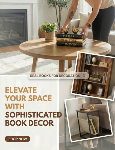 ADUN books on a shelf show elegant, balanced composition.