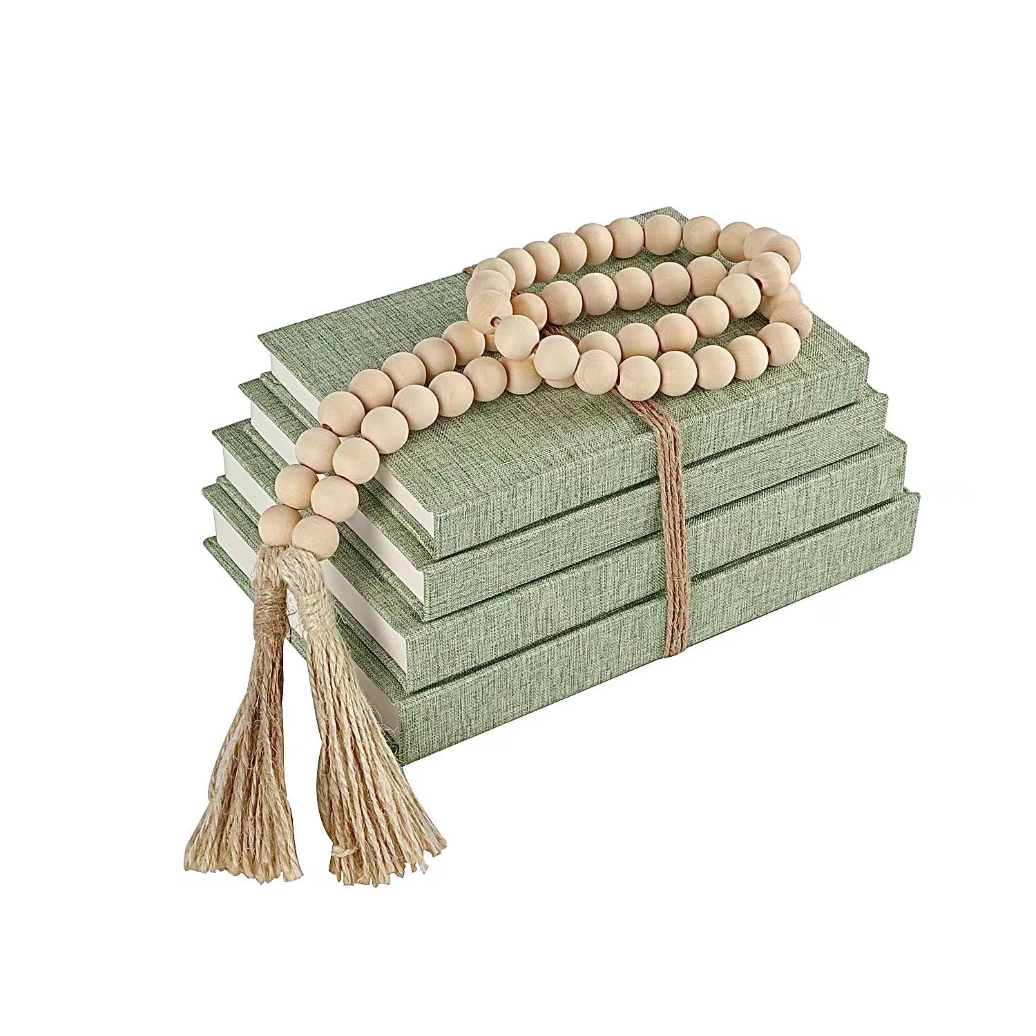 ADUN Stationery linen covered decorative books stacked on a coffee table for stylish shelf styling