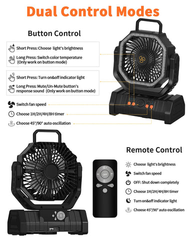 ADUST oscillation and pivot settings for customized indoor or outdoor breeze
