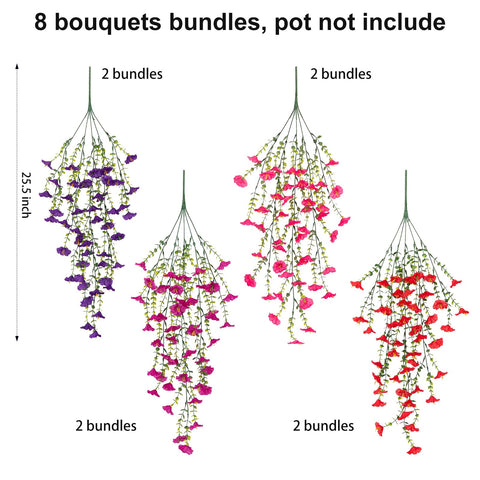 ADXORA artificial hanging flowers on porch perfect for low-maintenance outdoor styling.