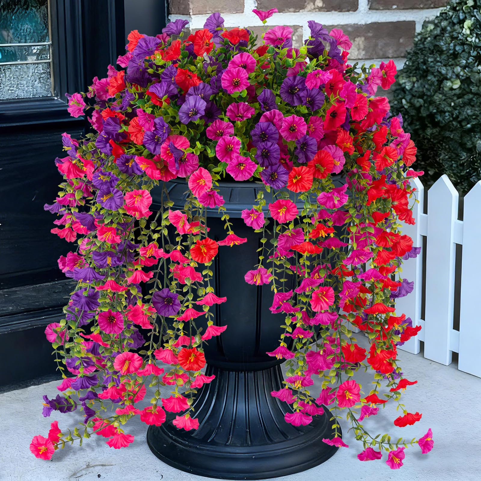 ADXORA Morning Glory bundle hanging outdoors in a planter for year-round color.