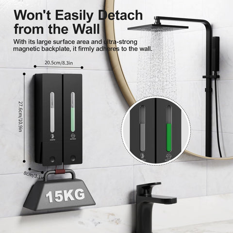 Aeakey durable ABS-material shower dispenser with leak-proof pump for long-lasting use.