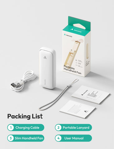 Aecooly Slim Fan gift-ready set ideal for women.