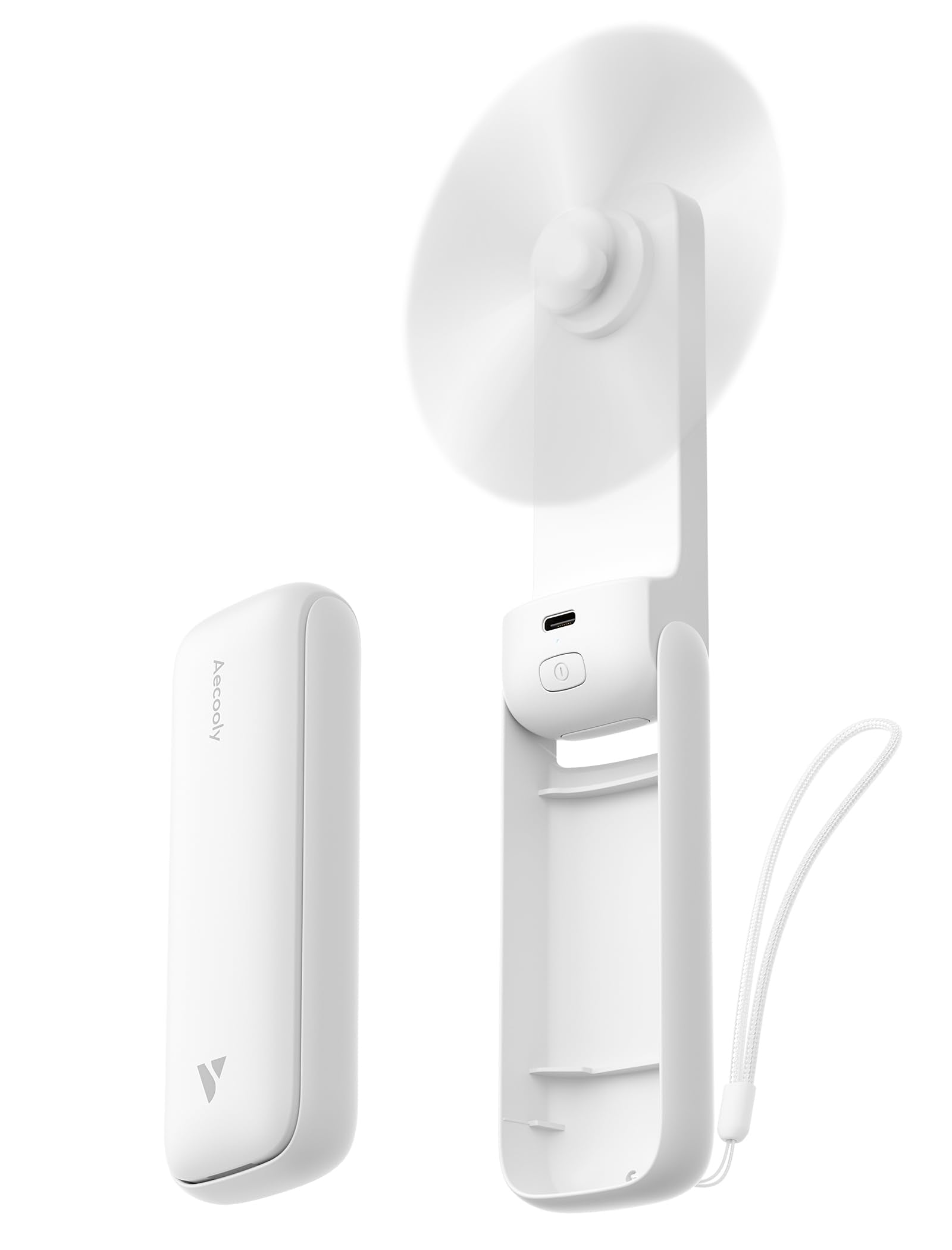 Aecooly Slim Fan two-pack on desk, ready for on-the-go cooling.