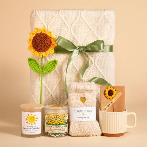 Aeenr crochet sunflower adds handmade charm to care package