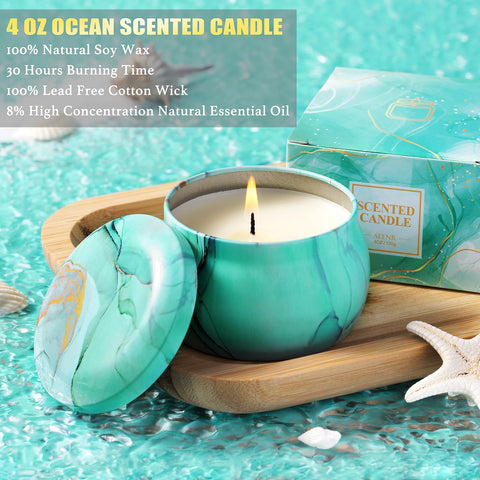 Aeenr ocean-scented candle fills space with long-lasting fragrance