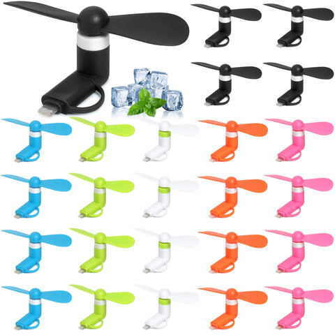 Aeergured 24-pack phone fan in black for portable cooling on the go.