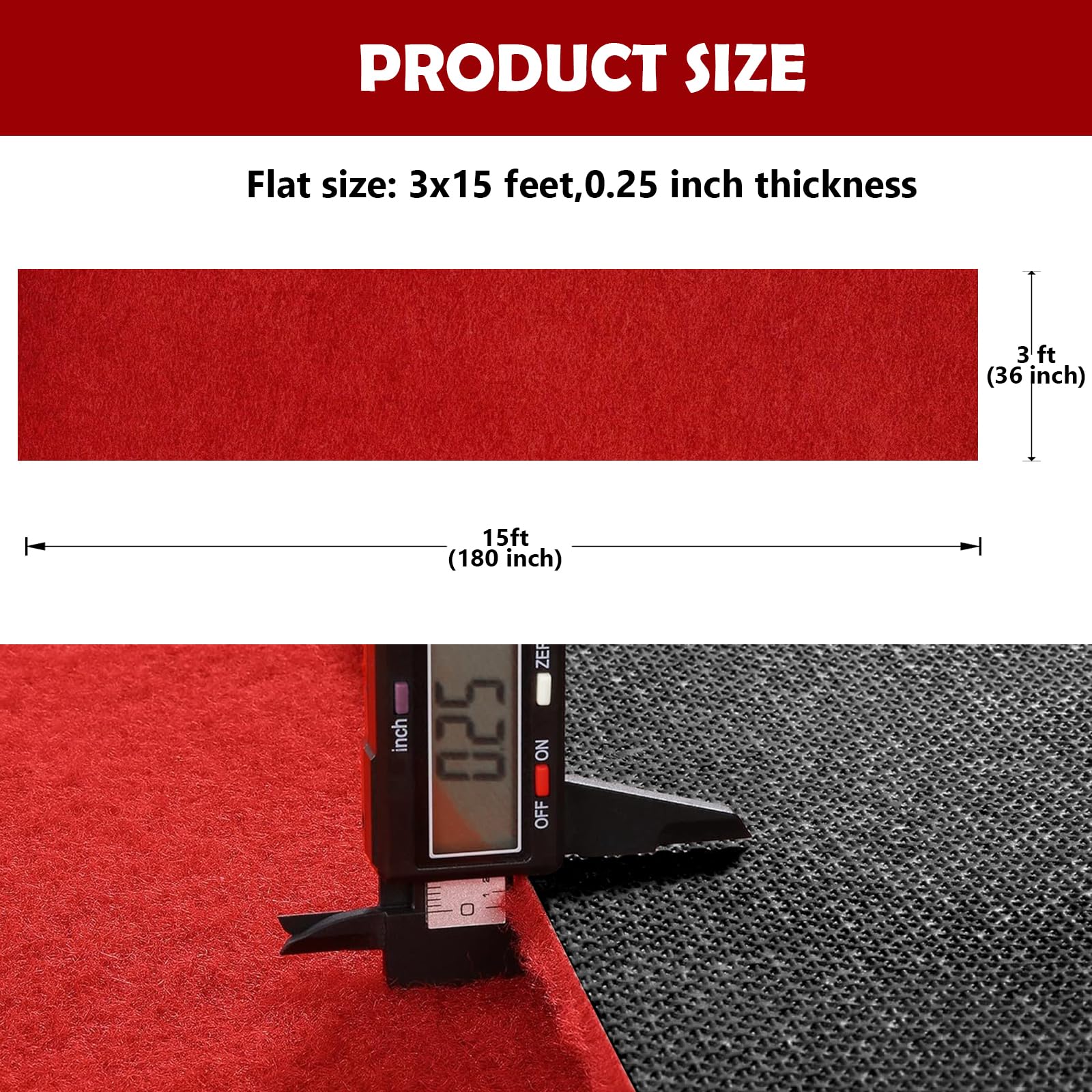 AEHISDHIE red carpet with non-slip backing secured to the floor.
